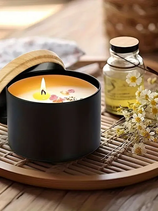 Black Tined Candle